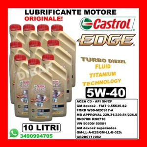 10LT CASTROL EDGE TURBO DIESEL 5W40 ACEA C3 DEXOS2 IN 10 LATTINE DA 1 LITRO - Foto 1 di 3