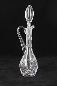 ¿Cristal elegante vintage? ¿Vidrio? Hermoso patrón Cruet con tapón curvo - Imagen 1 de 10