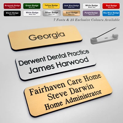 BADGEWORLD PIN Custom Engraved Name Badge Deputy Manager Supervisor Team Leader + Fonts