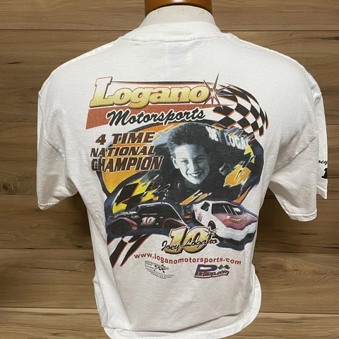RARE 2002 Joey Logano Bandolero 4 Time Champion T Shirt Nascar Size Large Cover