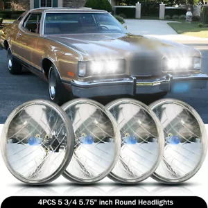 4PCS 5.75" Round Headlights Hi/Lo for Mercury Cougar 1967-76 Monterey Comet+ - Picture 1 of 11