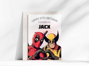 DEADPOOL Personalised Birthday Card • Deadpool and wolverine birthday card - Picture 1 of 1