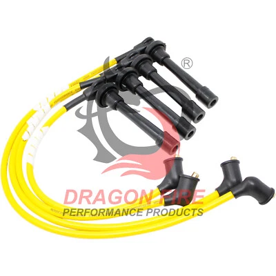 Cables de bujía Dragon Fire Yellow para 92-00 Acura y Honda 1.5 1.6 HE76 8034 Foto 1 de 4