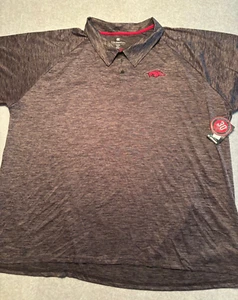 Arkansas Razorbacks Colosseum Polo Shirt Men’s 6XL Big & Tall Gray NWT - Picture 1 of 11