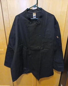 Chef Design Long Sleeve Work Coat Jacket Uniform Size 3XL Black New Retired - Picture 1 of 9