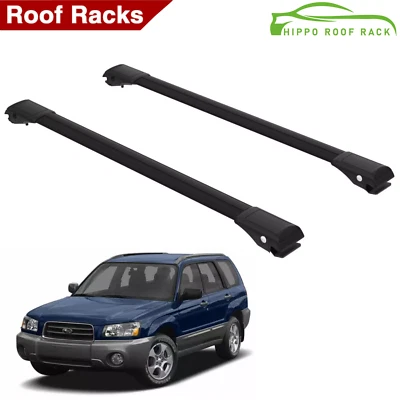 Juego de 2 barras transversales negras para Subaru Forester SG 2002-2008 Foto 1 de 4