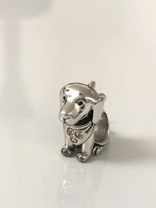 Authentic S925 Sitting Dog With Bandana Charm, European Bead - Picture 1 of 3