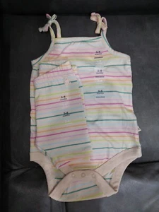 Baby Gap Girl 2 Pc. Bodysuit & Biker Shorts striped Set size 3-6 Or 6-12 Mos. - Picture 1 of 6