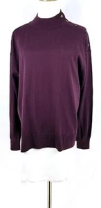 NWT Ann Taylor Mock Neck Layered Button Shoulder Sweater with Undershirt Sz L #9 - Picture 1 of 5