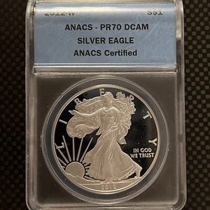 2012 W American Silver Eagle Dollar PR70 DCAM ANACS - Picture 1 of 2