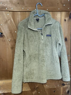 Jaqueta Pulôver Patagonia Sherpa Quarto Meio Zíper Bronzeado Difuso Feminina Tamanho Médio - Imagem 1 de 4