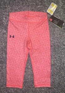 NWT Girls UNDER ARMOUR Heatgear UPF 30+ Cropped Capris Leggings - size Youth YSM - Picture 1 of 3