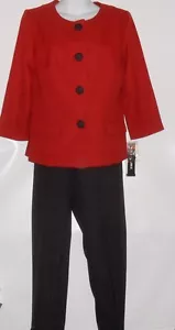 Perceptions New York Ladies Three (3) Piece Pant Suit Rust & Black Eight (8) NWT - Picture 1 of 4
