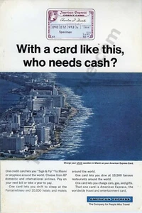 1966 American Express Kreditkarte Finanzen Geld DRUCK ANZEIGE einzigartige Geschenkidee (2710) - Bild 1 von 1