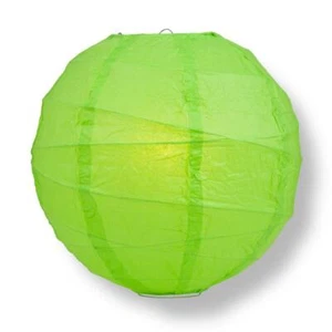 Linterna de papel redonda verde hierba Quasimoon 16", acanalado entrecruzado, colgante de... - Imagen 1 de 4