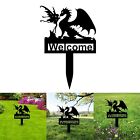 1pc Art Garden Decoration Dragon And Fairy Fairy Tale Welcome Insert Sign