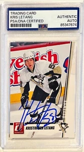 2010 Panini Donruss Kris Letang Pittsburgh Penguins Signed Auto Card 197 PSA DNA - Picture 1 of 1
