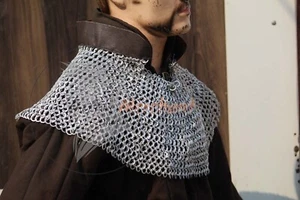 Cola de malla Aventail para casco 8 mm anillo plano anillos sólidos alternos cúpula remachada - Imagen 1 de 5