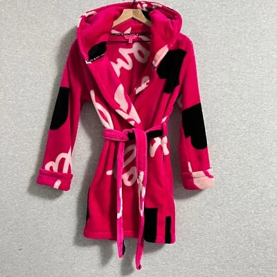 Bata Betsey Johnson Mujer XS/S Extra Pequeña Rosa Vellón Love Lips Corazones Acogedora Foto 1 de 4