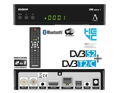 Edision OS Nino+ Combo HD Receiver Linux Sat Receiver+Kabel Nachfolger OS Mini - Bild 1 von 4