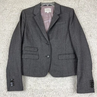 Chaqueta Blazer LOFT Mezcla Lana Mujer Talla 4 Gris Forrada Carrera Negocios Foto 1 de 4