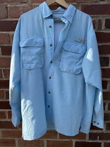 Bimini Bay Fishing Shirt XXL Blue – Long Sleeve Vented Mesh Lining Pockets - Picture 1 of 8