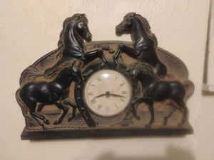 Vintage Pferd Hufeisen Mantel Wanduhr Western Americana - Bild 1 von 8