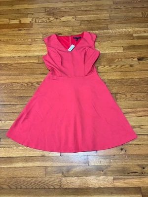 Vestido acampanado White House Black Market para mujer talla 8 rosa ponte rayón nuevo con etiquetas NUEVO Foto 1 de 4