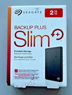 NEW Seagate STDS2000100 Backup Plus Slim 2 TB External Hard Drive - Portable - Image 1 of 4
