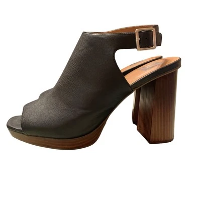 Dolce Vita Zapatos Tacones Bloque Talla 11 Negro Pimienta Recorte Tobillo Punta Abierta Botín Foto 1 de 4