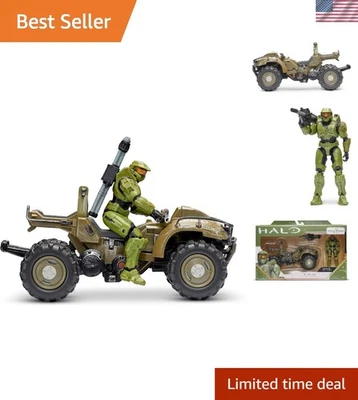 Master Chief в действии! 4-дюймовая фигурка автомобиля Mongoose — портативная игровая приключенческая - Изображение 1 из 4