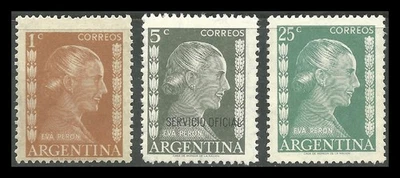 ARGENTINA / 1952 / EVA PERON / 1, 5, 25 c /  MNH - Image 1 of 2