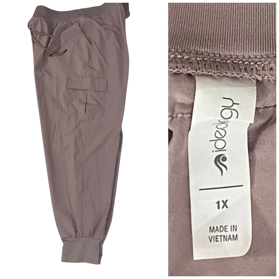 Pantalón cargo Ideology Jogger para mujer 1x rosa nailon bolsillos elásticos Life On The Go Foto 1 de 4