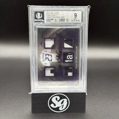 DAVID BECKHAM 2017 Leaf Pearl Purple Holo Game Used Patch BGS 9 #RM05 Rare SP /2 - Image 1 of 4