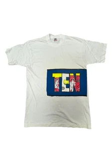 Vintage 90s Tennis Single Stitch Tshirt White Graphic Herren Large ReaD - Bild 1 von 10