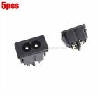 5Pcs AC250V 2.5A IEC320 C8 Male 2 Pins Power Inlet Socket Panel Embedded Ic N co