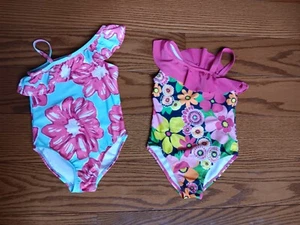 Lot of 2 Gymboree Size 5 Girls One Piece Bathing/Swim Suit Floral - Picture 1 of 13