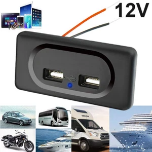 12V Buchse KFZ Einbau Wohnmobile Wohnwage Auto Steckdose Dual-USB Ladegerät DE - Bild 1 von 11