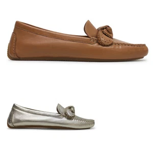 Cole Haan Womens Shoes Bellport Bow Driver Casual Slip-On Loafers Leather - Picture 1 of 9