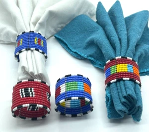 Serviettenhalter 4er Set Tischserviettenhalter mit Handperlen - Bild 1 von 5