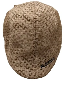Florida Spellout Gatsby Cap Golf Driving Cabbie Newsboy Gold Light Breathable - Picture 1 of 5