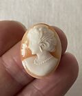Antique / Vintage Loose Oval Portrait Cameo Shell Jewellery Making ~19x25.5mm