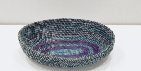 African Lesotho Blue Woven Basket South Africa Cover
