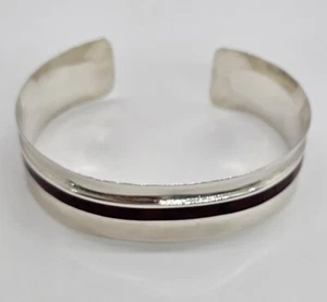 Beautiful JRI Mexico Sterling Silver .925 Howlite Inlay Cuff Bracelet - Picture 1 of 9