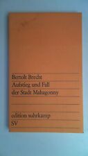Aufstieg und Fall der Stadt Mahagonny (Edition Suhrkamp 21), Brecht, Bertolt: