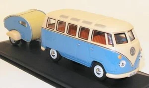 Cararama 1/43 Scale Model 23418E - Volkswagen Bully Samba - Blue/Beige - Picture 1 of 3