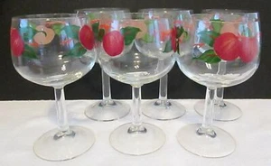 Vintage Lot of 6 FRANCISCAN APPLE 6 ½" Crystal Wine Water Goblets - Picture 1 of 4
