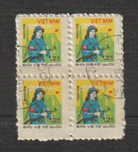 1981 Vietnam Stamps Block 4 Factory Militiawoman Scott # 1140A Cto NH - Bild 1 von 1