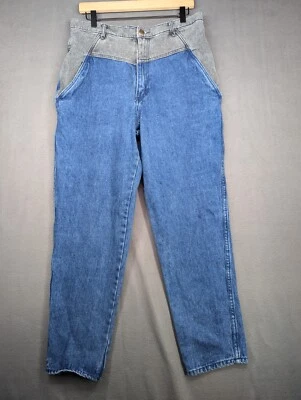 Vintage Gitano Jeans Womens 32 18W High Rise Mom Blue Gray Two Tone  - Image 1 of 4