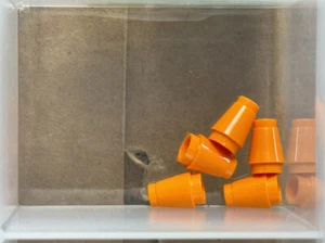 LEGO Parts - Orange Cone 1 x 1 with Top Groove - No 4589b - QTY 5 - Picture 1 of 1